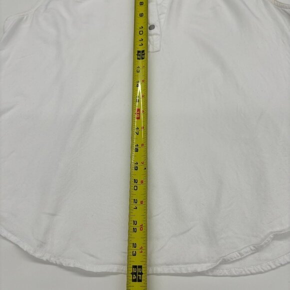 Calvin Klein Jeans White Sleeveless Snap Button Shirt Collar Tunic L - Picture 5 of 8